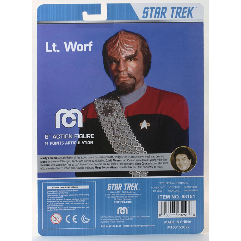 MEGO Star Trek TNG figurine Lt. Worf 20 cm