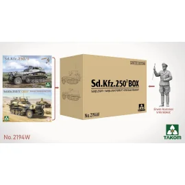 Maquette TAKOM MODEL: 1/35; Sd.Kfz.250² Box Sd.Kfz.250/1+Sd.Kfz.250/3"GREIF"+1/16 Erwin Rommel (édition limitée)