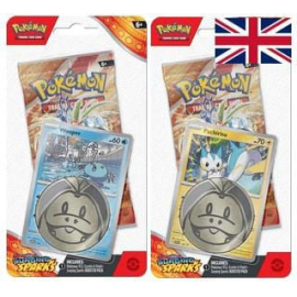  Pokémon TCG Scarlet & Violet 08 blisters Surging Sparks Checklane *ANGLAIS* Set (2)