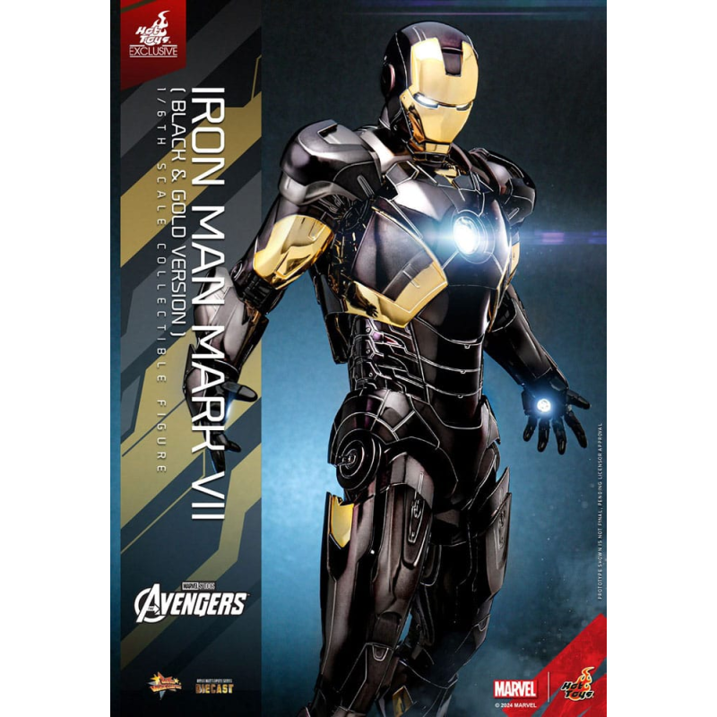 Figurine Les Avengers figurine Diecast Movie Masterpiece 1/6 Iron Man Mark VII (Black & Gold Version) 32 cm