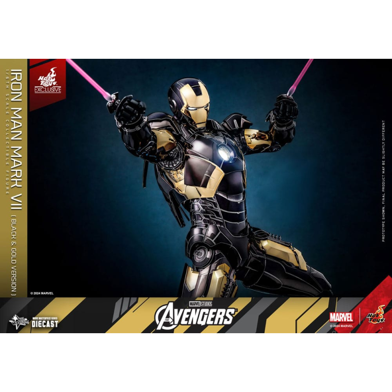 Hot Toys Les Avengers figurine Diecast Movie Masterpiece 1/6 Iron Man Mark VII (Black & Gold Version) 32 cm