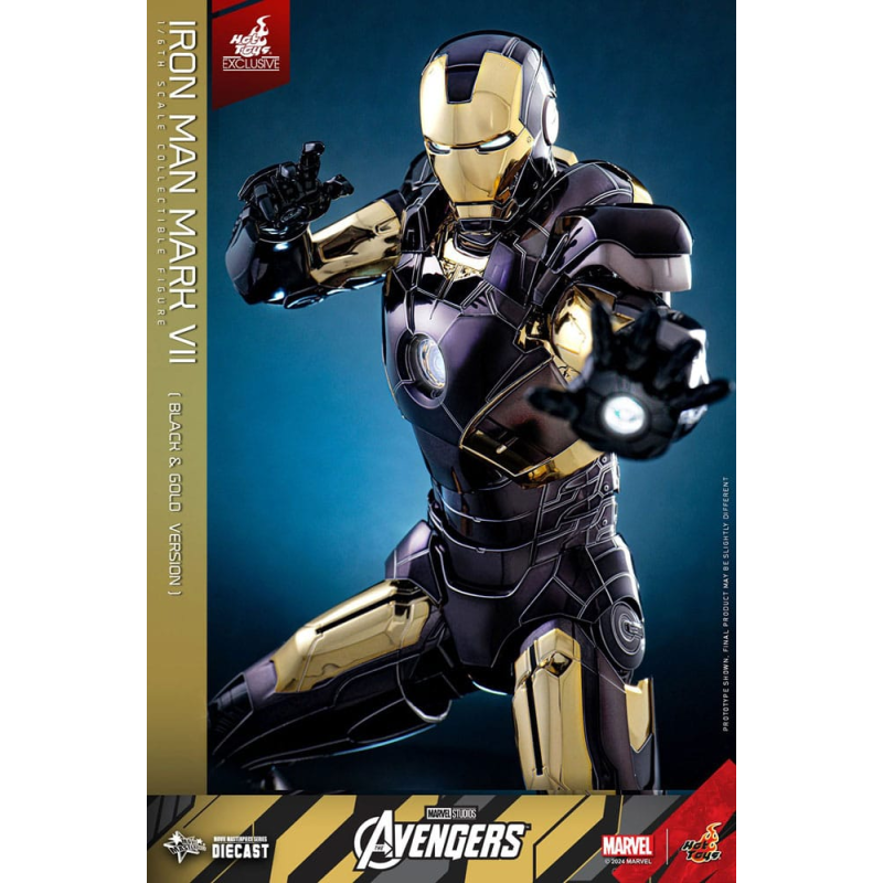 Les Avengers figurine Diecast Movie Masterpiece 1/6 Iron Man Mark VII (Black & Gold Version) 32 cm