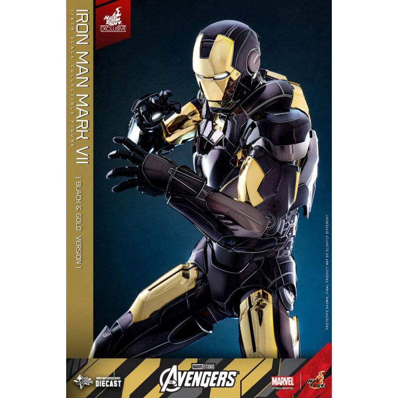 Les Avengers figurine Diecast Movie Masterpiece 1/6 Iron Man Mark VII (Black & Gold Version) 32 cm