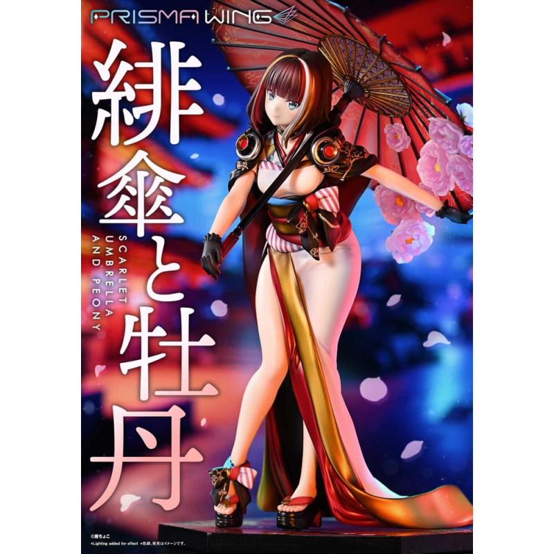 Original Illustration by Fuzichoco statuette PVC 1/7 Prisma Wing Scarlet Umbrella And Peony 28 cm