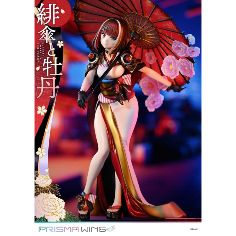 Original Illustration by Fuzichoco statuette PVC 1/7 Prisma Wing Scarlet Umbrella And Peony 28 cm