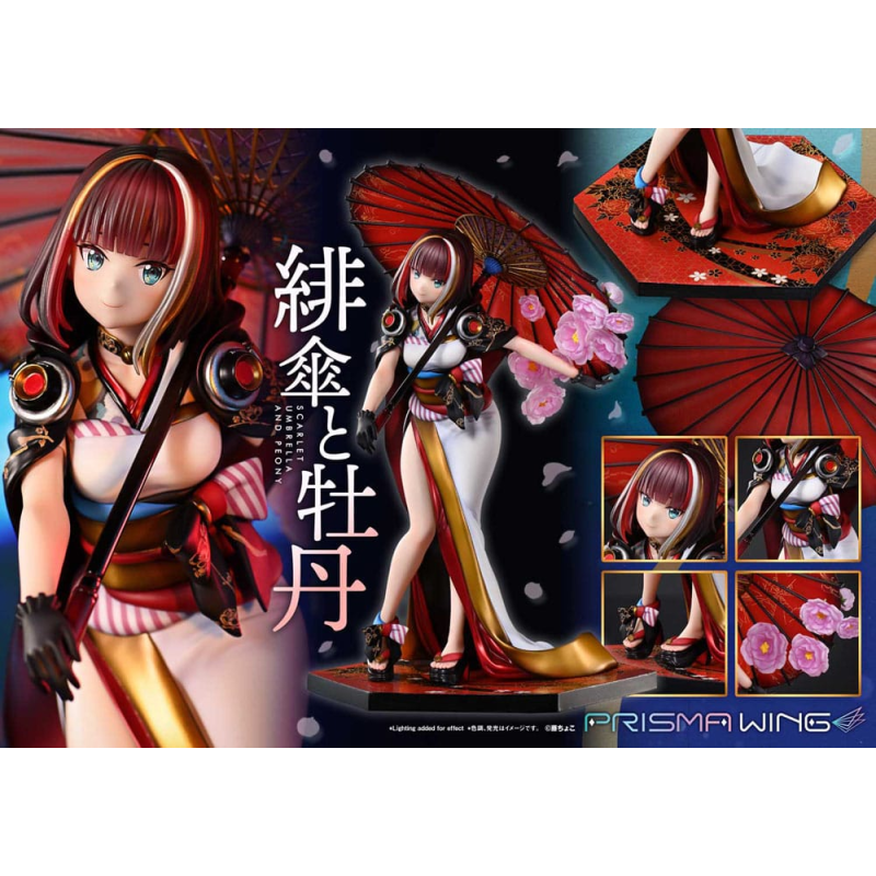 Original Illustration by Fuzichoco statuette PVC 1/7 Prisma Wing Scarlet Umbrella And Peony 28 cm