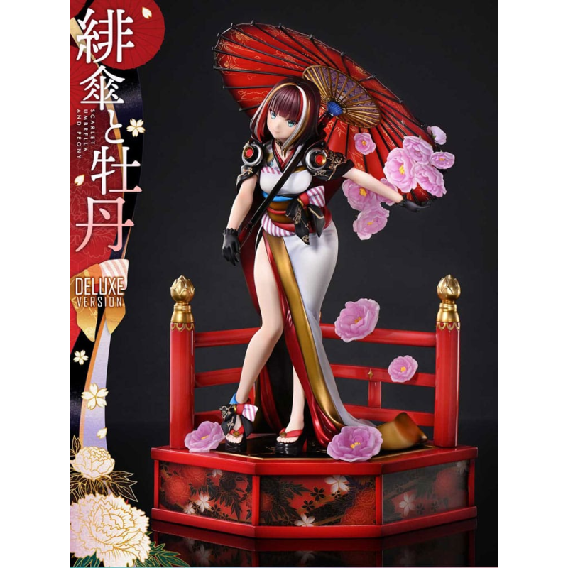 Original Illustration by Fuzichoco statuette PVC 1/7 Prisma Wing Scarlet Umbrella And Peony Deluxe Version 32 cm