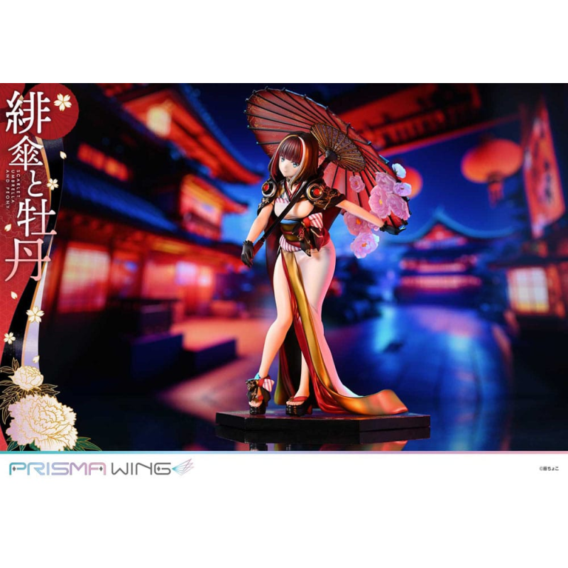 Original Illustration by Fuzichoco statuette PVC 1/7 Prisma Wing Scarlet Umbrella And Peony 28 cm