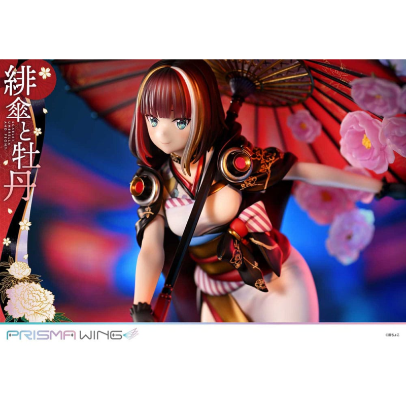 Original Illustration by Fuzichoco statuette PVC 1/7 Prisma Wing Scarlet Umbrella And Peony 28 cm