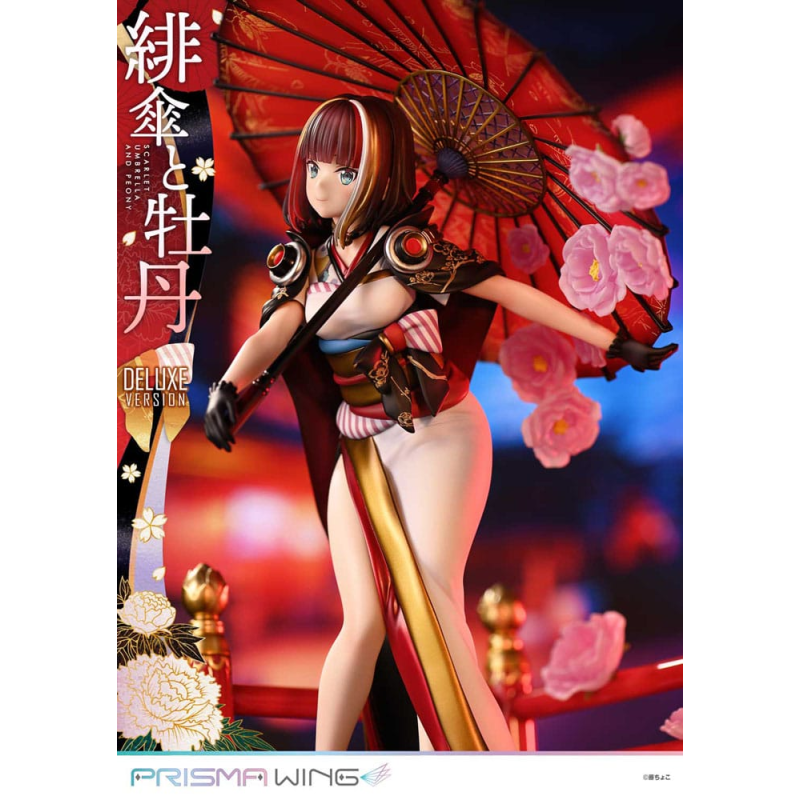 Original Illustration by Fuzichoco statuette PVC 1/7 Prisma Wing Scarlet Umbrella And Peony Deluxe Version 32 cm