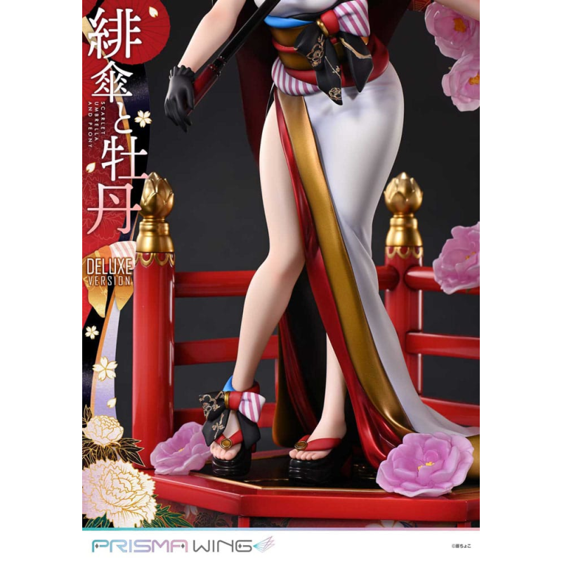 Original Illustration by Fuzichoco statuette PVC 1/7 Prisma Wing Scarlet Umbrella And Peony Deluxe Version 32 cm