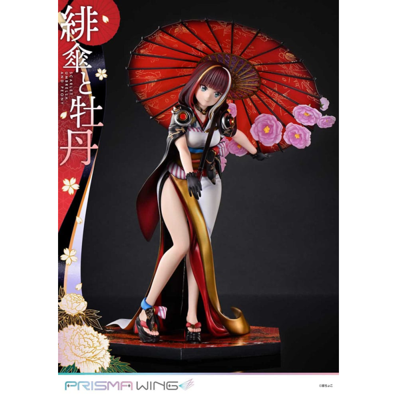 Original Illustration by Fuzichoco statuette PVC 1/7 Prisma Wing Scarlet Umbrella And Peony 28 cm