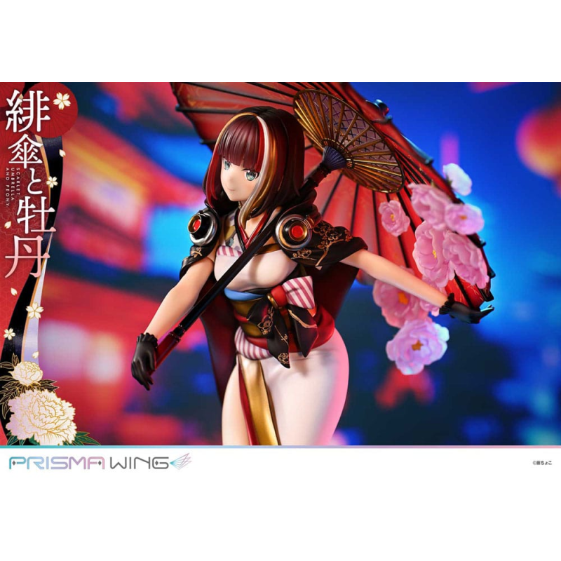 Original Illustration by Fuzichoco statuette PVC 1/7 Prisma Wing Scarlet Umbrella And Peony 28 cm