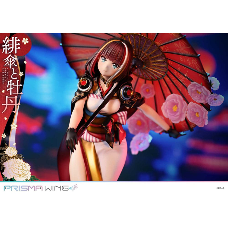 Original Illustration by Fuzichoco statuette PVC 1/7 Prisma Wing Scarlet Umbrella And Peony 28 cm