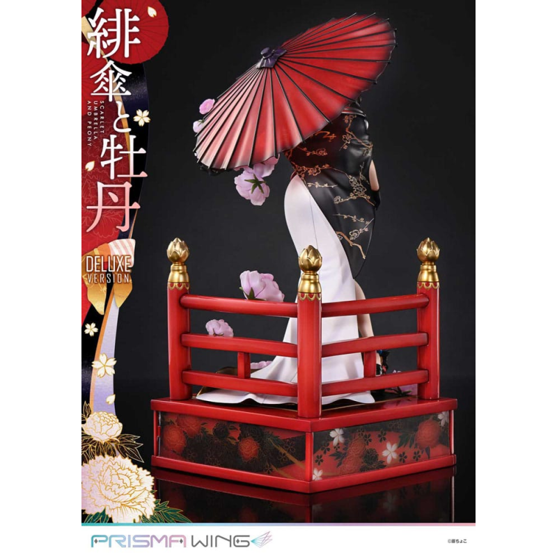 Original Illustration by Fuzichoco statuette PVC 1/7 Prisma Wing Scarlet Umbrella And Peony Deluxe Version 32 cm