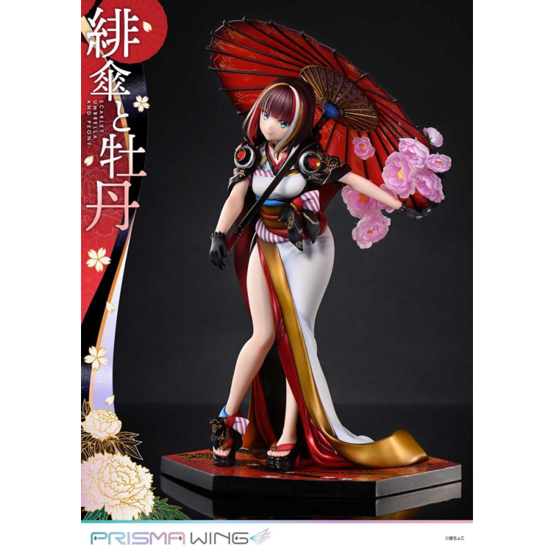 Original Illustration by Fuzichoco statuette PVC 1/7 Prisma Wing Scarlet Umbrella And Peony Deluxe Version 32 cm