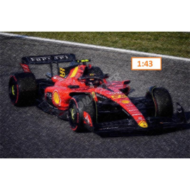 FERRARI F1 F23 TEAM SCUDERIA FERRARI 55 CARLOS SAINZ GRAND PRIX D'ITALIE MONZA 2023 3RD (PACKAGING PREMIUM AVEC CASQUE)