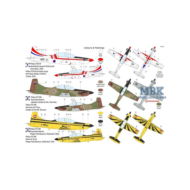 Maquette d'avion Pilatus PC-9M "Over Europe"