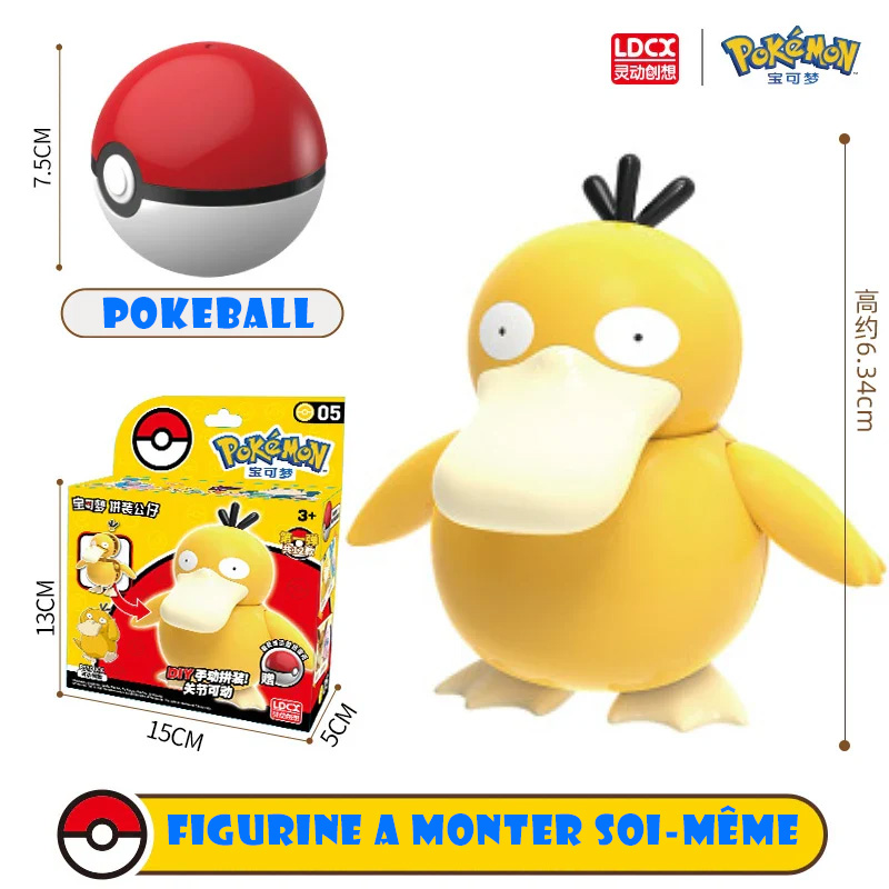  Pokemon Model Kit & Pokeball Psykokwak 6cm