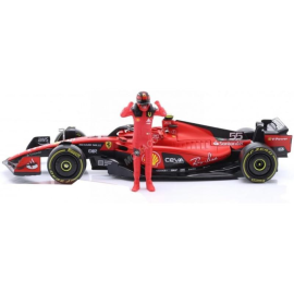 Miniature FERRARI F1 F23 TEAM SCUDERIA FERRARI 55 CARLOS SAINZ 2023 AVEC PILOTE