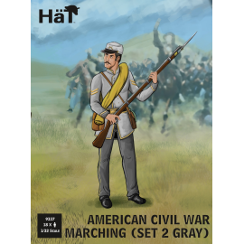 Figurines ACW Marching set 2 moulded in Light grey color like ACW Confederates