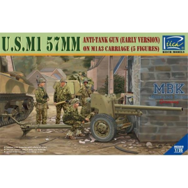 Figurines U.S. M1 57mm anti tank Gun early+ 5 Figuren