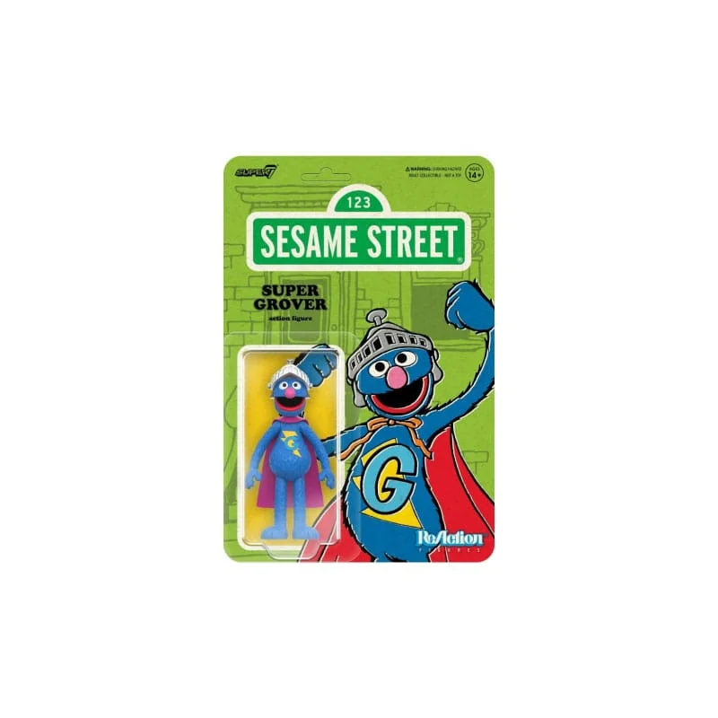  1, Rue Sésame figurine ReAction Wave 03 Super Grover 10 cm