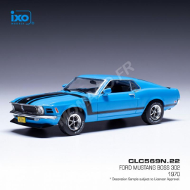 Miniature FORD MUSTANG BOSS 302 1970 BLEU