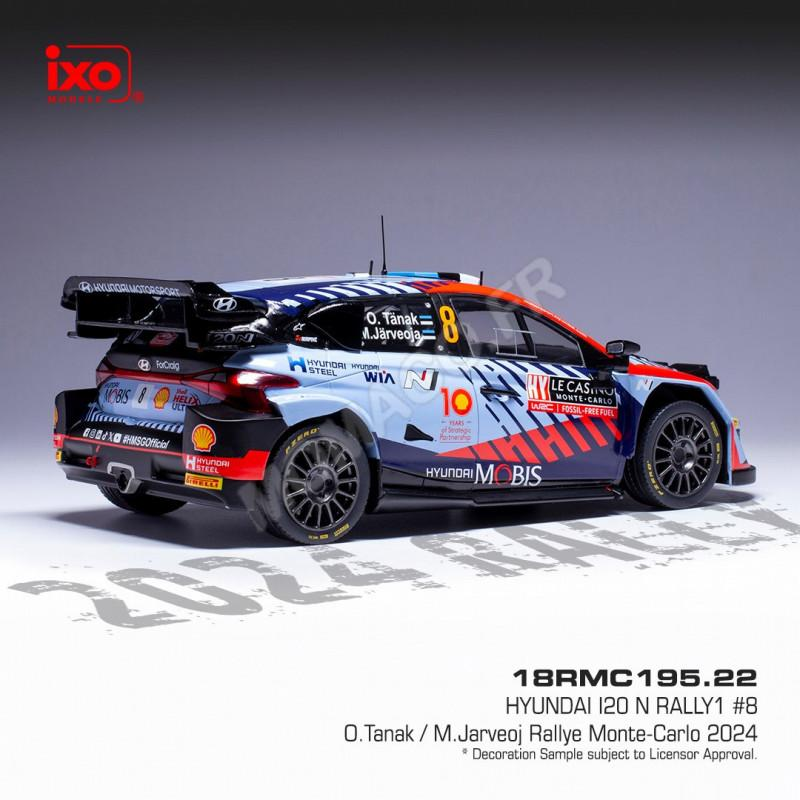 Miniature automobile HYUNDAI I20 N RALLY 1 1 TANAK/JARVEOJA WRC RALLYE MONTE CARLO 2024