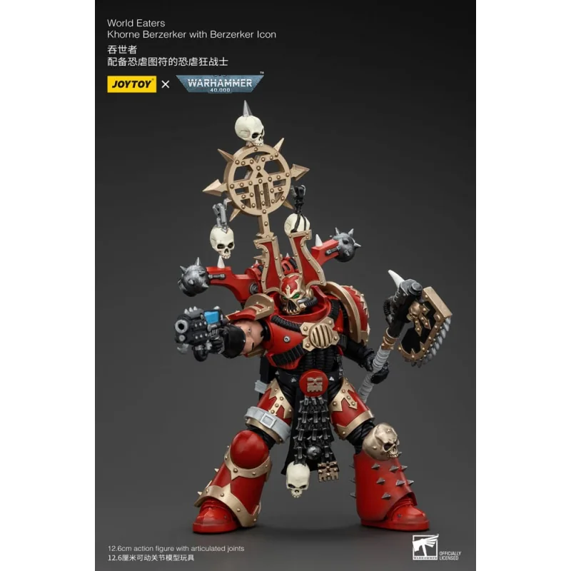 JT00546 Warhammer 40k figurine 1/18 World Eaters Khorne Berzerker with Berzerker lcon 13 cm