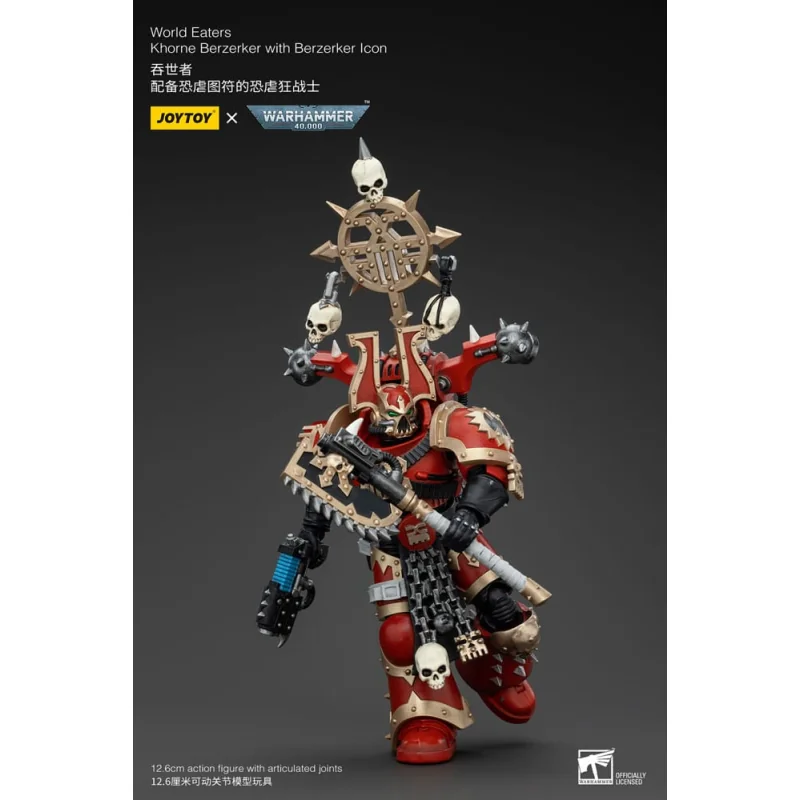 Warhammer 40k figurine 1/18 World Eaters Khorne Berzerker with Berzerker lcon 13 cm