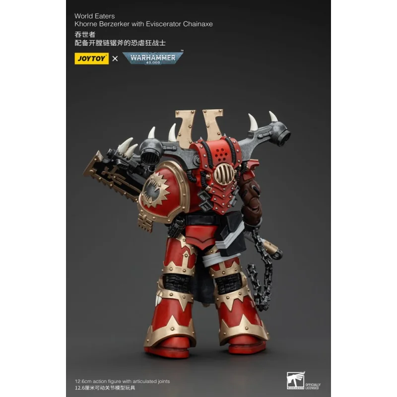 Joy Toy (CN) Warhammer 40k figurine 1/18 World Eaters Khorne Berzerker with Eviscerator Chainaxe 13 cm