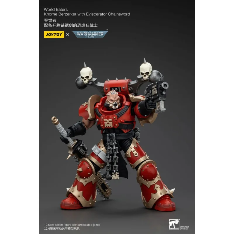 JT00560 Warhammer 40k figurine 1/18 World Eaters Khorne Berzerker with Eviscerator Chainsword 13 cm