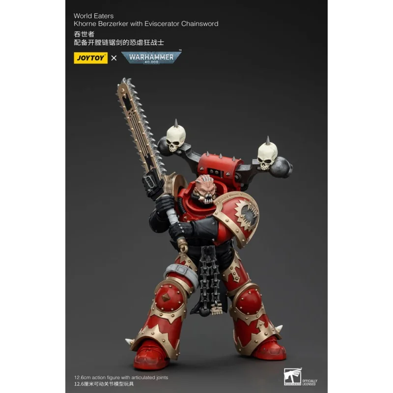 Warhammer 40k figurine 1/18 World Eaters Khorne Berzerker with Eviscerator Chainsword 13 cm