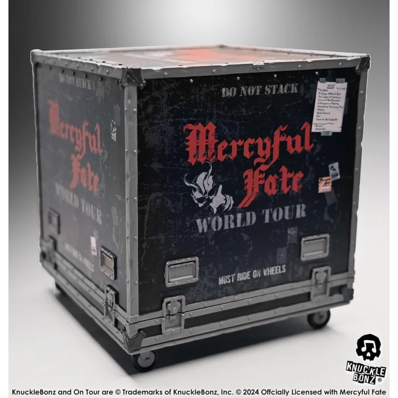 KNBZ-MFATE100CASE Mercyful Fate statuette Rock Ikonz On Tour caisse de tournée & masque de scène World Tour