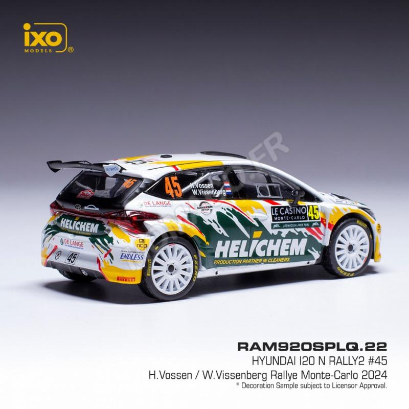 Miniature automobile HYUNDAI I20 N RALLYE 2 45 VOSSEN/VISSENBERG WRC RALLYE MONTE-CARLO 2024