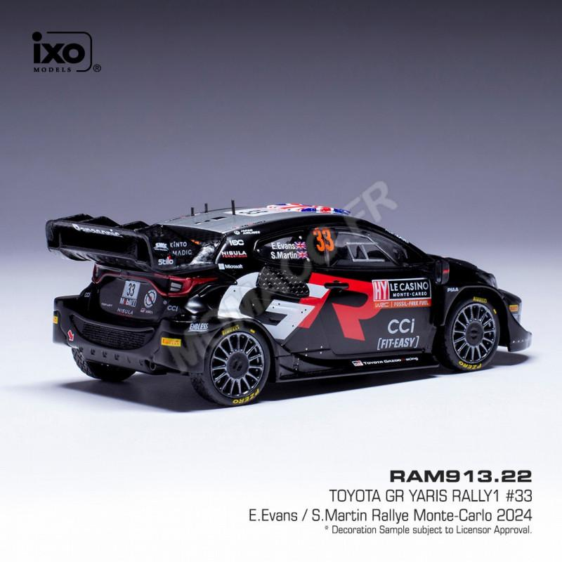 Miniature automobile TOYOTA GR YARIS RALLYE 1 HYBRIDE 33 EVANS/MARTIN WRC RALLYE MONTE-CARLO 2024