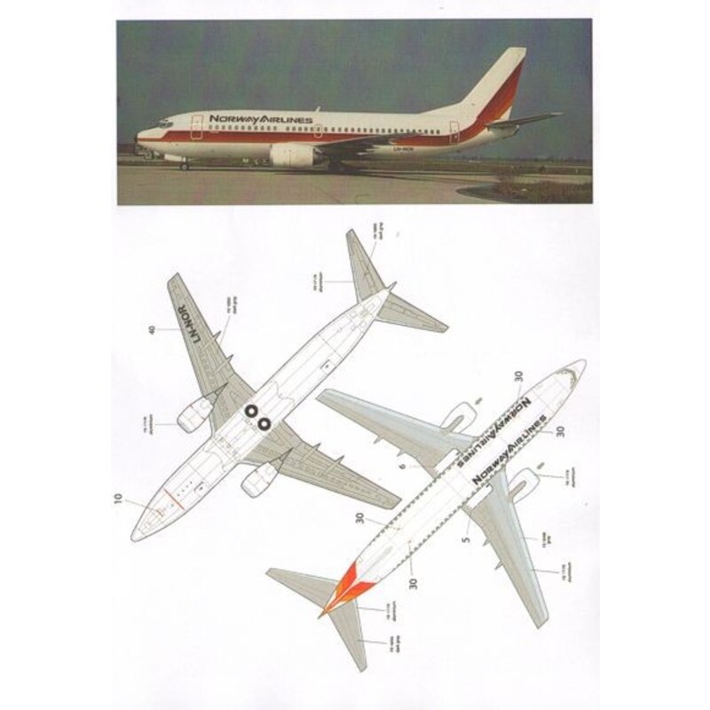 Décal Norway Airlines Boeing 737-300 also includes the Air Europe version. Cockpit windows for both Minicraft and Skyline models