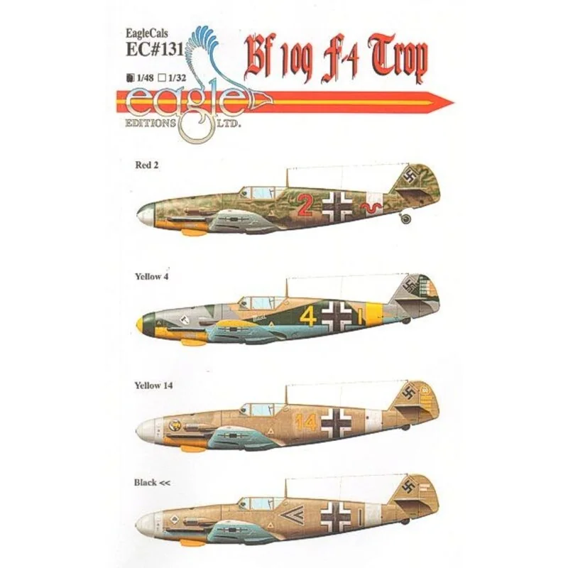 Décal Messerschmitt Bf 109F-4. Markings for Red 2 8./JG 27 Yellow 4 9./JG 27 Pilot: Obfw. Eberhard von Boremski Yellow 14 3./JG 