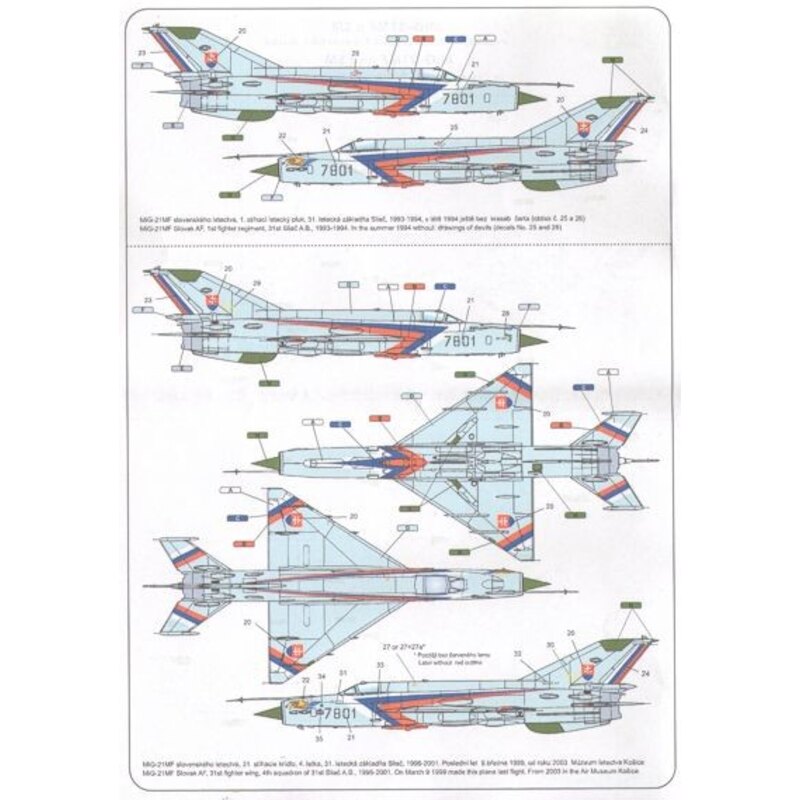 Décal Mikoyan MiG-21 MF/MFN/SM 