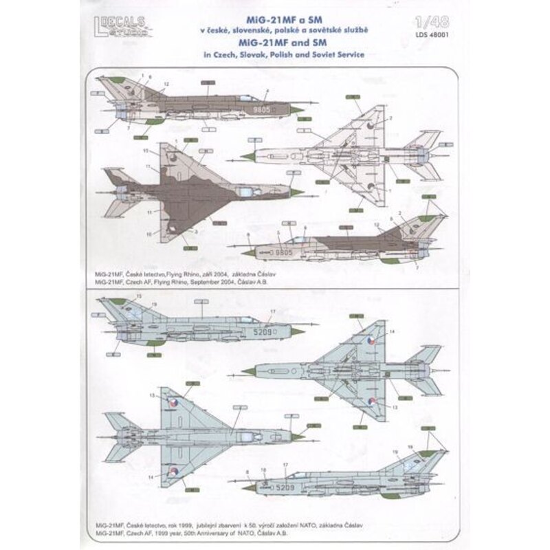 Décal Mikoyan MiG-21 MF/MFN/SM 