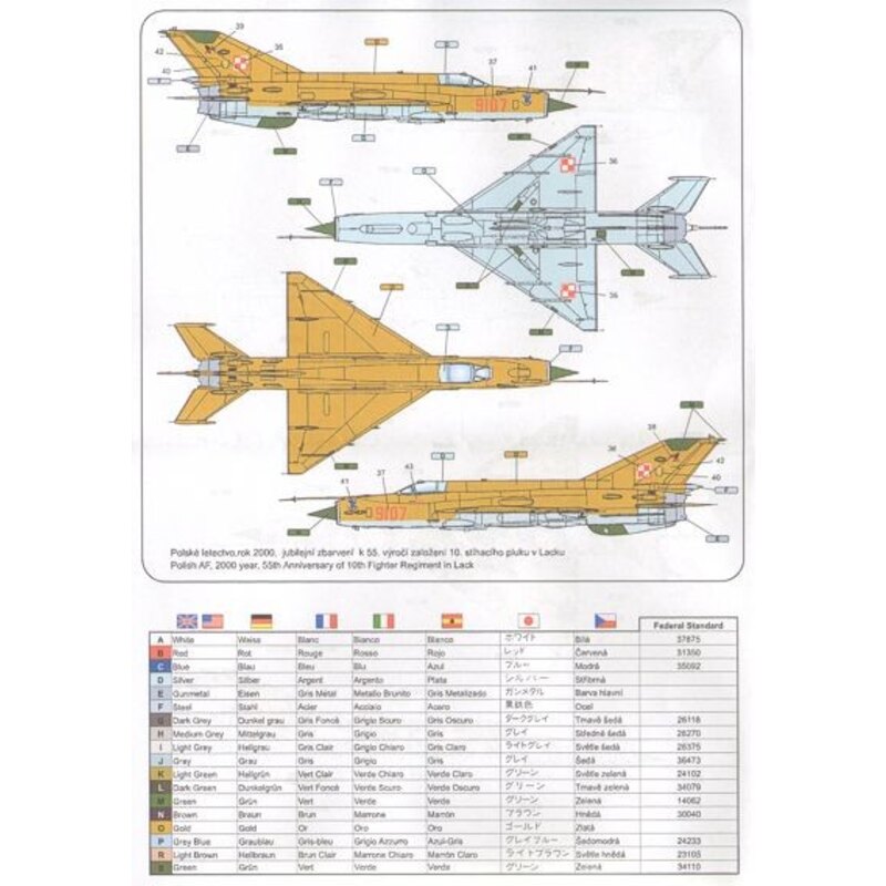 Décal Mikoyan MiG-21 MF/MFN/SM 
