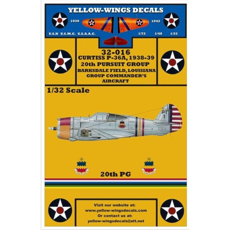 Décal USAAC P-36A (designed to be used with Special Hobby kits) 