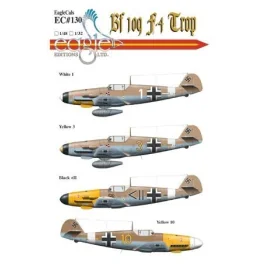 Décal Messerschmitt Bf 109F-4 Tropical. Markings for White 1 4./JG 3 Pilot: Lt. Albert Helms Yellow 3 6./JG 3 Pilot: Uffz. Frans