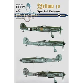 Décal Focke Wulf Fw 190D (4) D-13/R11 Yellow 10 Stab JG26 D-11 White 81 Verbandsfuhrerschule GdJ x 2 Black CS+IA V63 1945