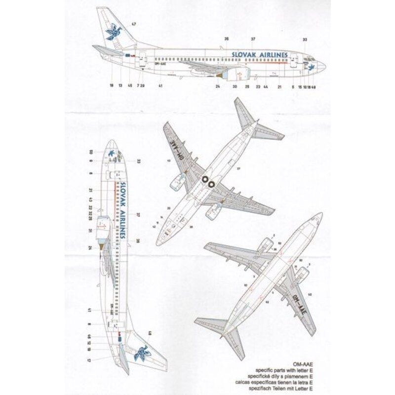Décal Boeing 737-300 SLOVAK Airlines OM-AAA//E