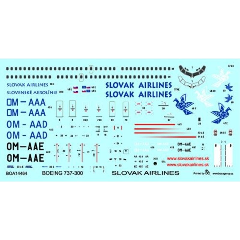 Décal Boeing 737-300 SLOVAK Airlines OM-AAA//E