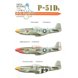 Décal P-51D Mustang Part 3 (3) 44-63607 FT-L 354th FG Lt.Col.Glenn T. Eagleston yellow nose; 44-72308 WD-A 4th FG Maj Peirce W.M