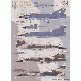 Décalcomanies pour avions mili Décal Mirage III Pt 2 (4) Mirage IIIE BR 29/AN 1st G.D.A Anapolis Brasil 1980 or 1985 Blue/Grey; 