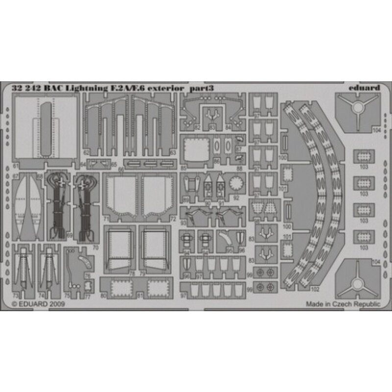 extérieur de BAC/EE Lightning F.2A/F.6 (pour maquettes Trumpeter) 